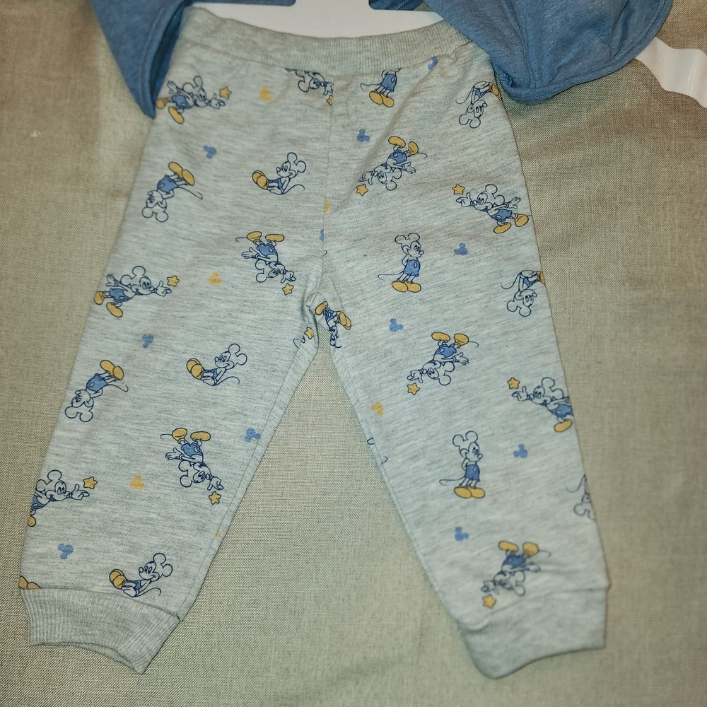 Disney Baby Mickey Mouse 3-Piece Outfit Set Hoodie‎ Joggers Bodysuit 12M NWT - Picture 2 of 7